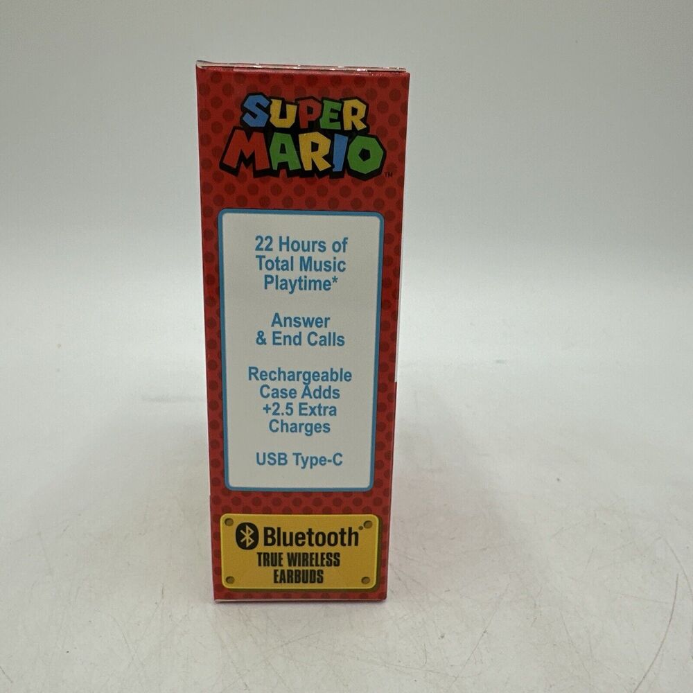 Super Mario Wireless Earbuds Bluetooth eKids Nintendo - Picture 2 of 7